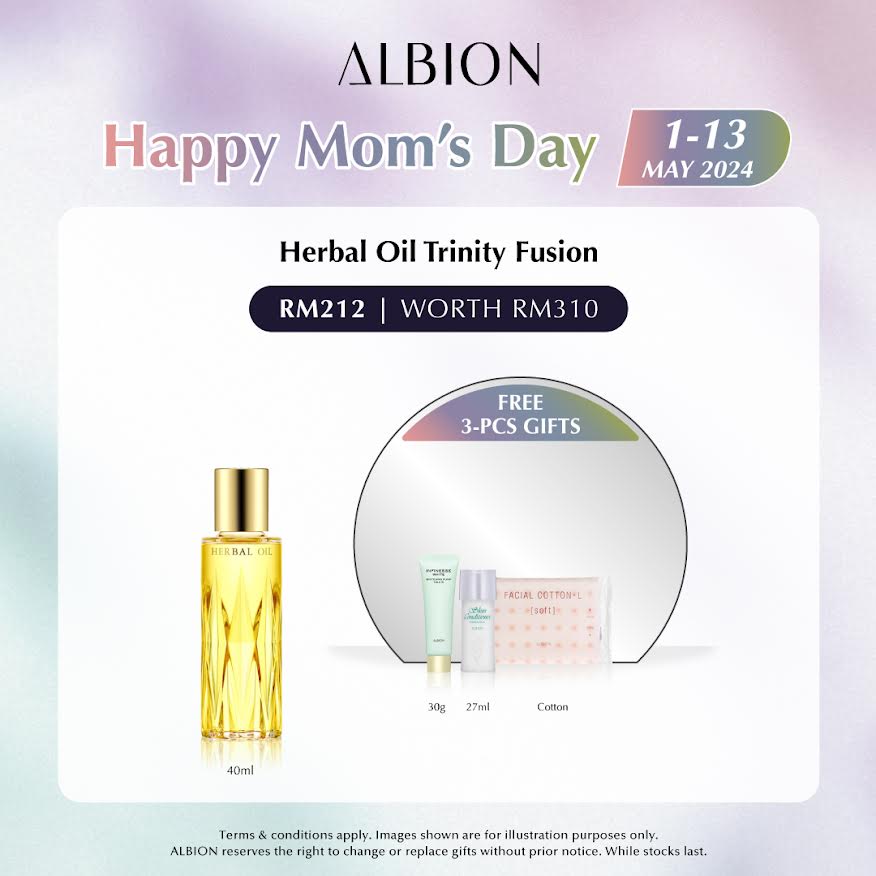 MOM : Herbal Oil Trinity Fusion 40ml, Gifts worth RM98