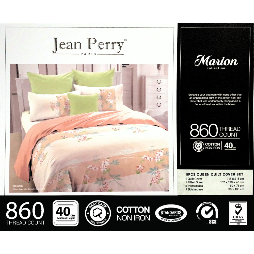 [Special] Jean Perry 5pcs Queen Quilt Cover & 2pcs Pillowcases Set