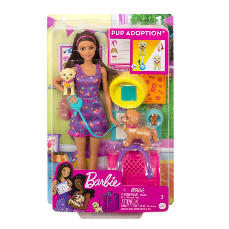 HKD86 Barbie Pup Adoption Playset