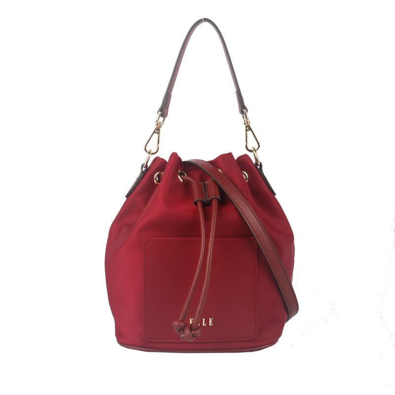 ELLE Leona Bucket Bag (Maroon) | Isetan KL Online Store