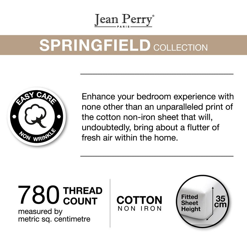 JEAN PERRY Novelle Springfield: 2pcs Fitted Bedsheet Set (Super Single) | Isetan KL Online Store