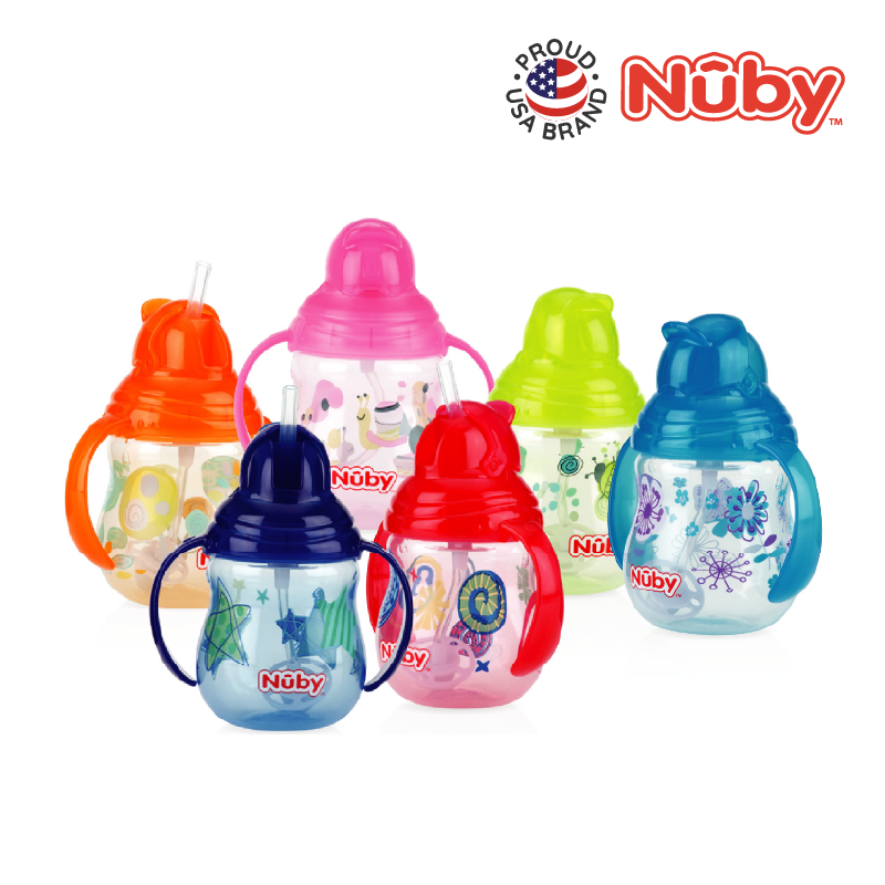 NUBY NB10324 Pinpoint Flip-it Straw Cup Assorted (240ml/8oz) | Isetan KL Online Store