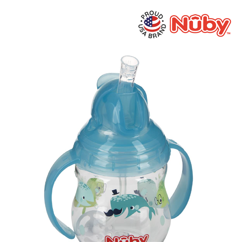 NUBY NB10324 Pinpoint Flip-it Straw Cup Assorted (240ml/8oz) | Isetan KL Online Store