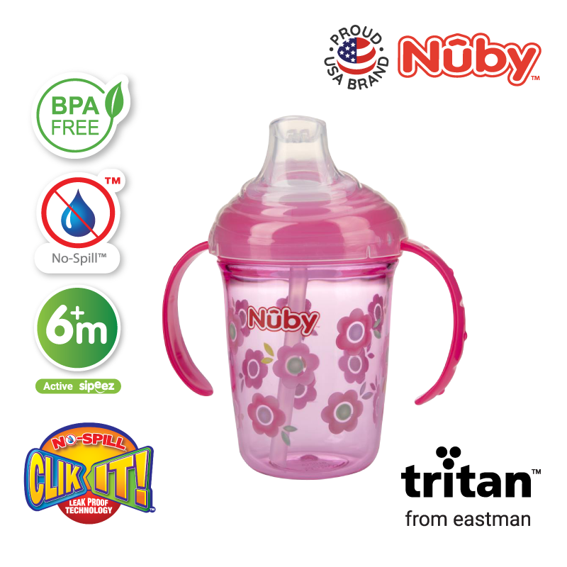 NUBY NB10567 Tritan Spout Cup assorted (240ml/8oz) | Isetan KL Online Store