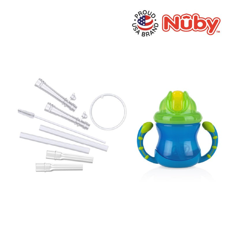NUBY Nuby Flip-it Cup Fat & Thin Straw Combo Replacement Kit | Isetan KL Online Store