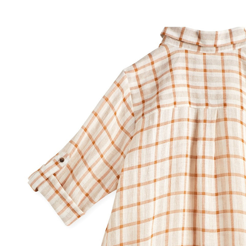 CICADA 3/4  Sleeve Length Shirt Dress (BROWN) | Isetan KL Online Store