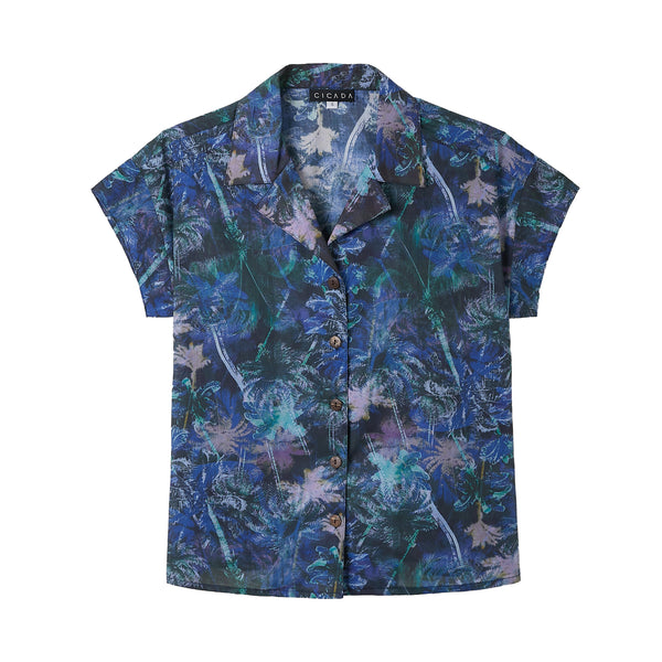 CICADA Short Sleeves Open Collar Shirt (Navy) | Isetan KL Online Store