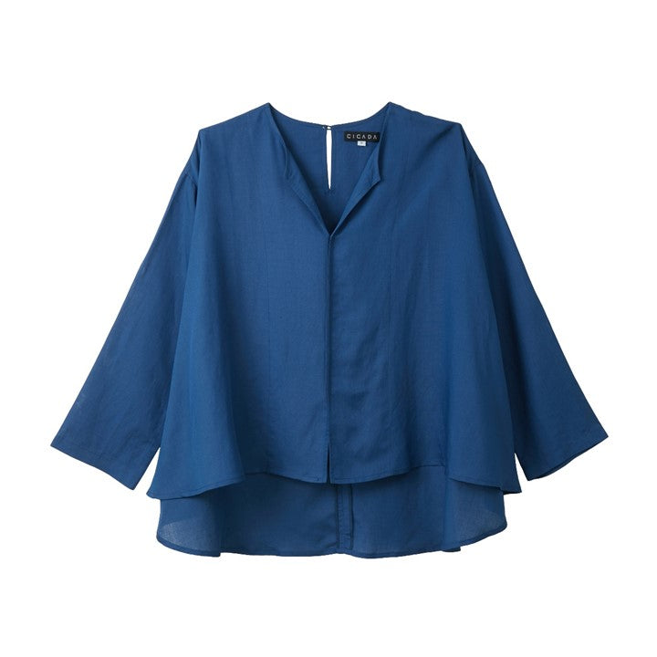 CICADA Two-way Loose-fit Blouse (Blue) | Isetan KL Online Store