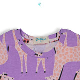 Light Pink Giraffe Children Sleepwear (Purple)