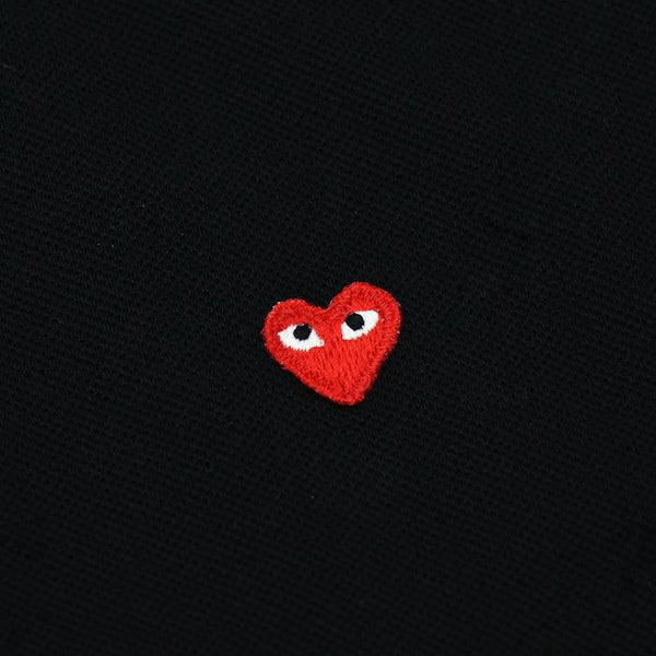 COMME DES GARCONS PLAY Embroidered-logo knitted polo top (Black with Red Heart) | Isetan KL Online Store