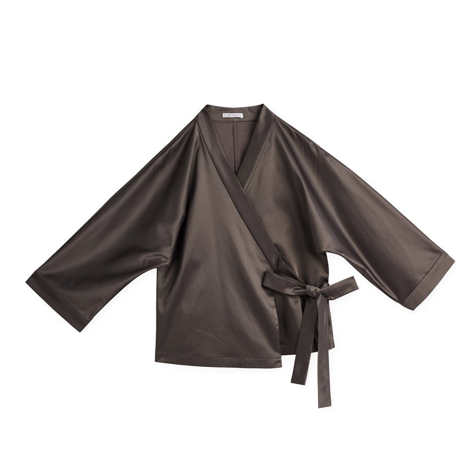 CULTIVATION 3/4 Sleeve Riley Wrap Around Blouse (Dark Green) | Isetan KL Online Store