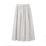 CULTIVATION Belted Midi Skirt with Front Button Placket (Beige) | Isetan KL Online Store