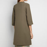 CULTIVATION Boxy Tunic With Beaded Front Placket (GREEN) | Isetan KL Online Store