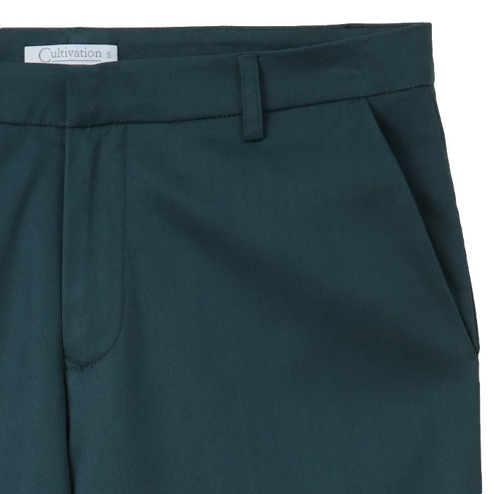 CULTIVATION Cropped Straight Cut Trousers (Dark Green) | Isetan KL Online Store