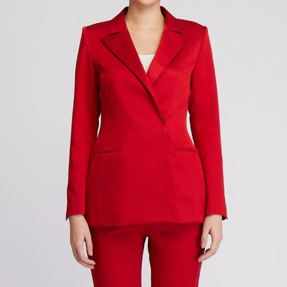CULTIVATION Hidden Button Double-Breasted Blazer (Red) | Isetan KL Online Store