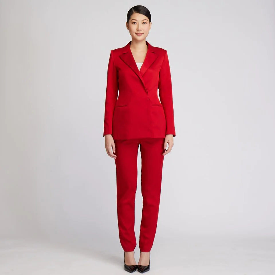 CULTIVATION Hidden Button Double-Breasted Blazer (Red) | Isetan KL Online Store