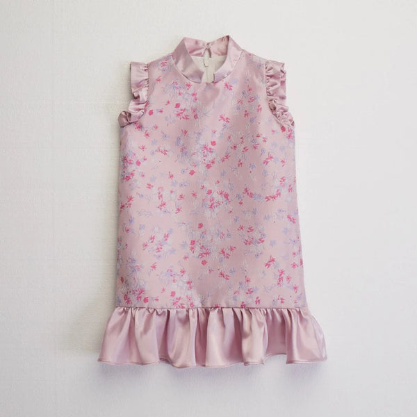 CULTIVATION Kids Brocade Frill Sleeve Dress (Pink) | Isetan KL Online Store