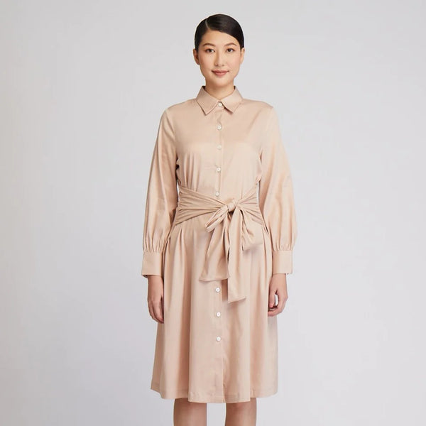 CULTIVATION Long Sleeve Shirt Dress (Light Pink) | Isetan KL Online Store