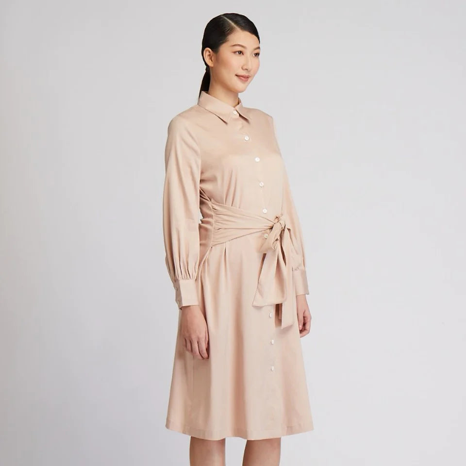 CULTIVATION Long Sleeve Shirt Dress (Light Pink) | Isetan KL Online Store