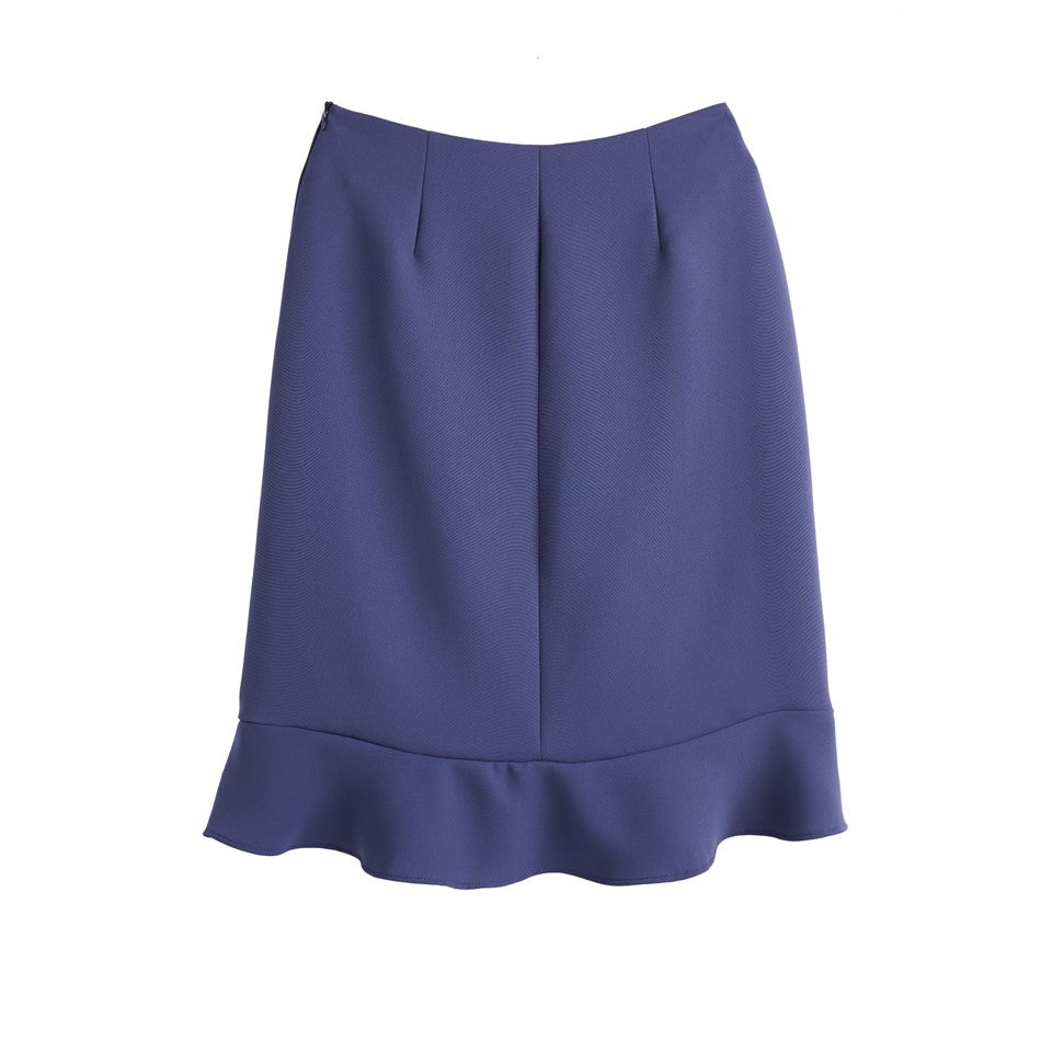CULTIVATION Pencil Skirt with Ruffled Hem (Blue) | Isetan KL Online Store