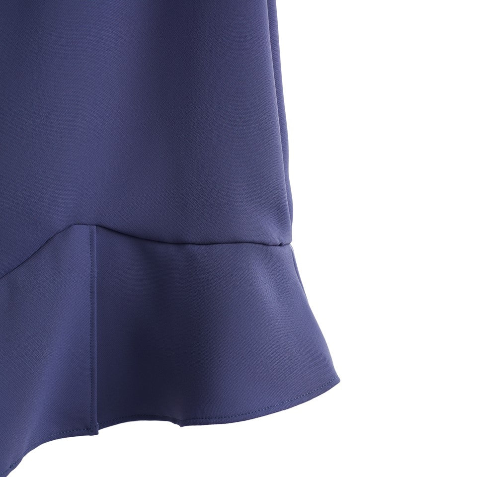 CULTIVATION Pencil Skirt with Ruffled Hem (Blue) | Isetan KL Online Store
