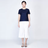 CULTIVATION Round Neck Short Sleeves Boxy Top With Piping | Isetan KL Online Store
