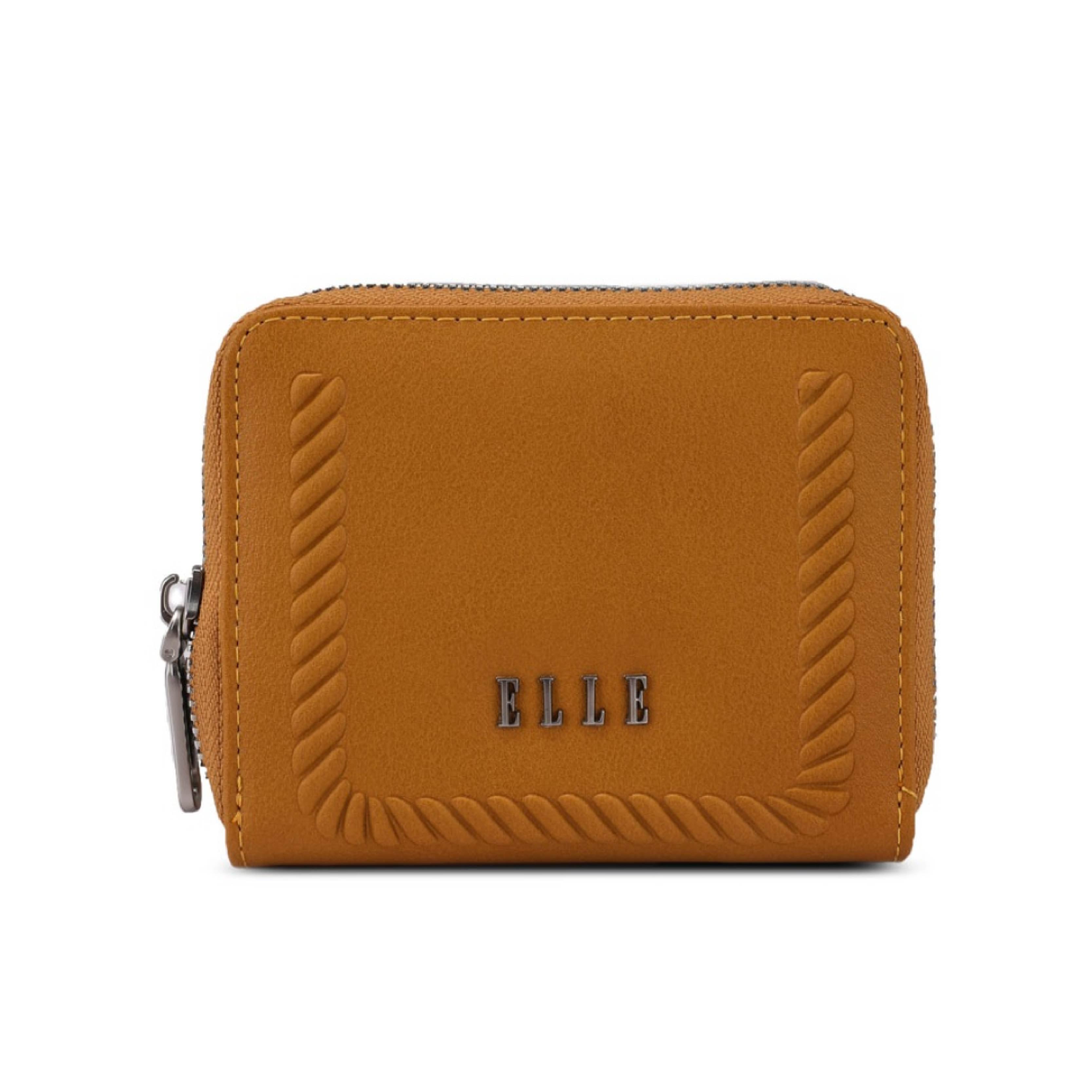 ELLE Rae short Zip around wallet in Mustard | Isetan KL Online Store