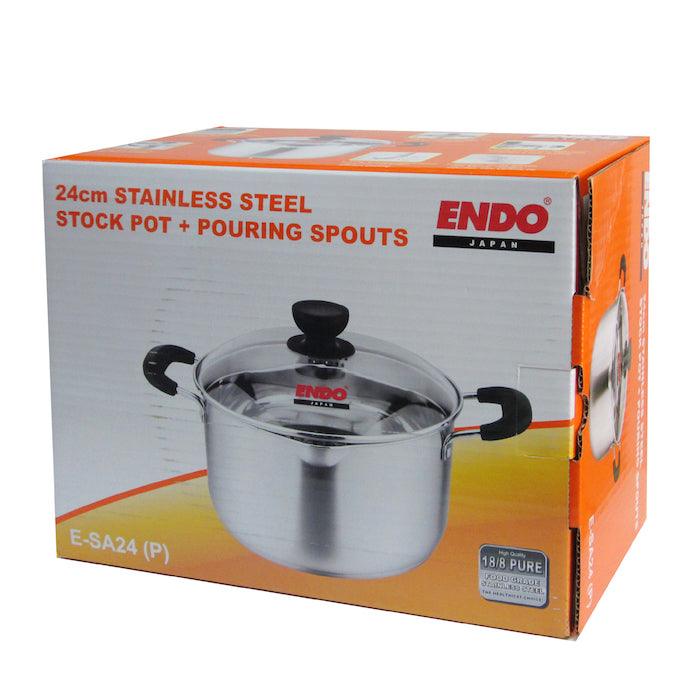 ENDO 24cm S/Steel Stock Pot With Pour Spouts | Isetan KL Online Store