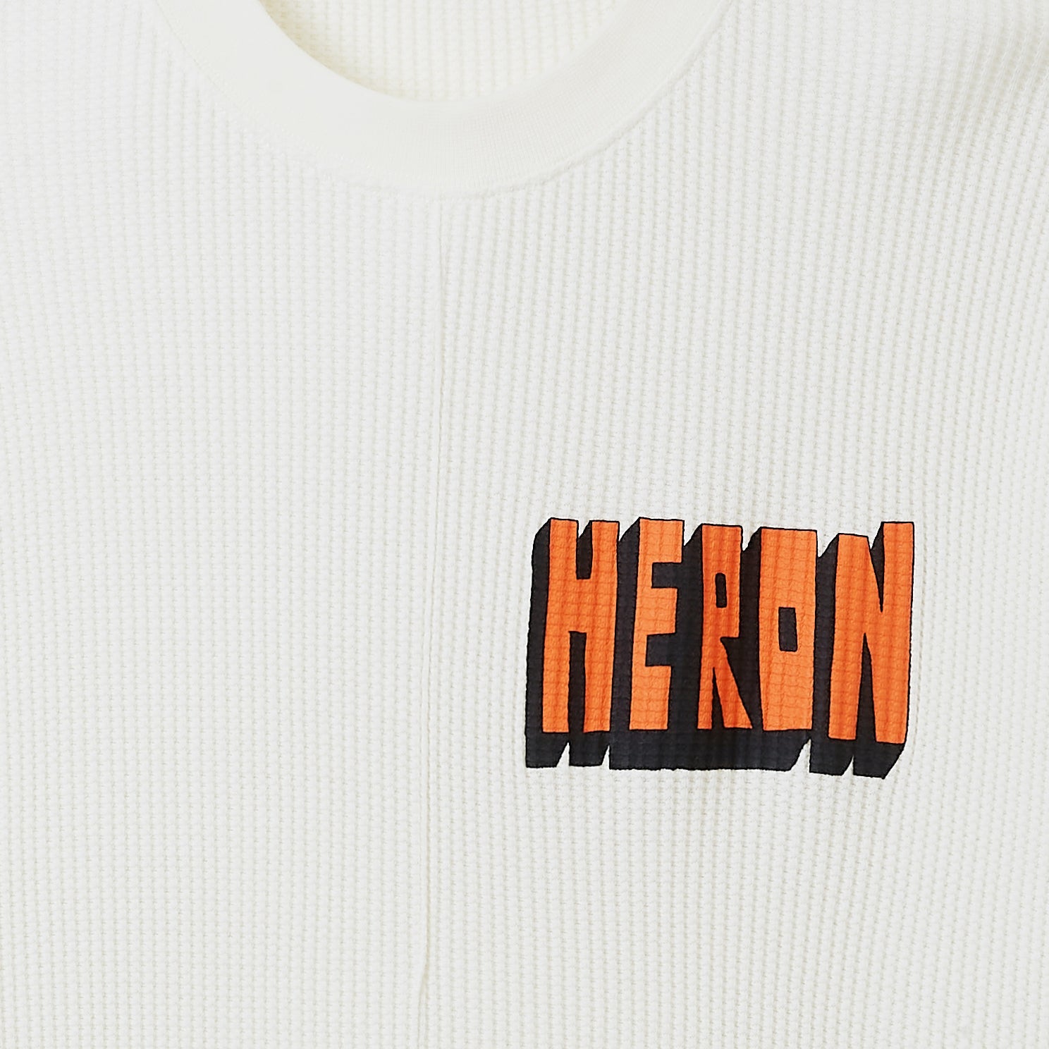 HERON PRESTON T-SHIRT WAFFLE HERON BOLD WHITE ORANGE | Isetan KL Online Store