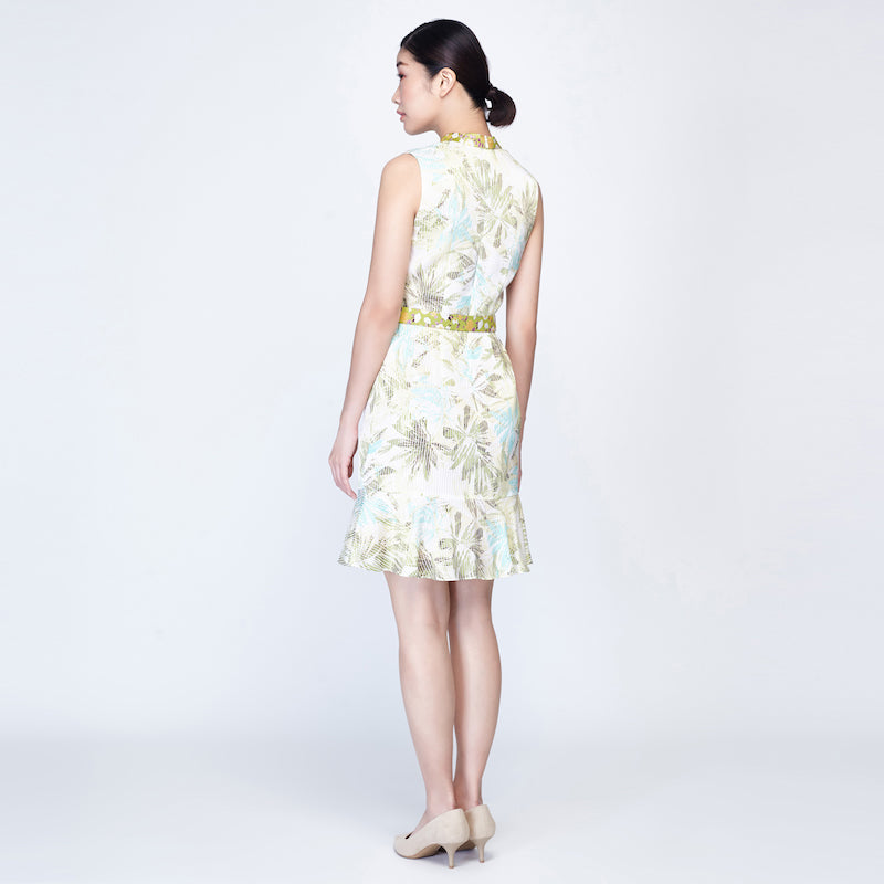 KHOON HOOI x CULTIVATION Belted Flounce Dress (Green) | Isetan KL Online Store