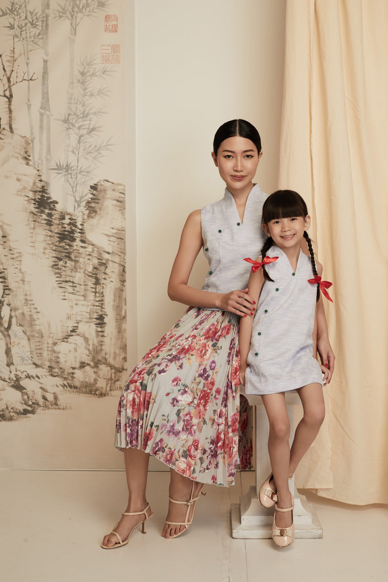KHOON HOOI x CULTIVATION Girls Textured Straight-cut Dress (Lilac) | Isetan KL Online Store