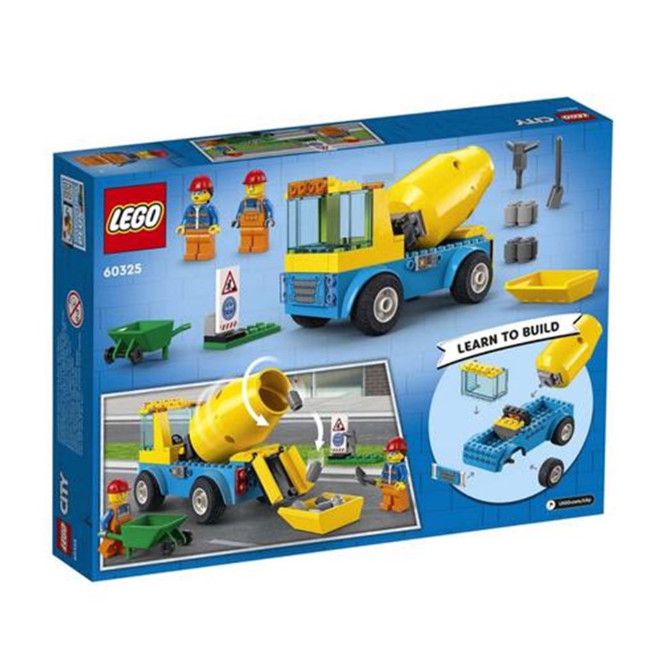 LEGO 60325 City Cement Mixer Truck | Isetan KL Online Store