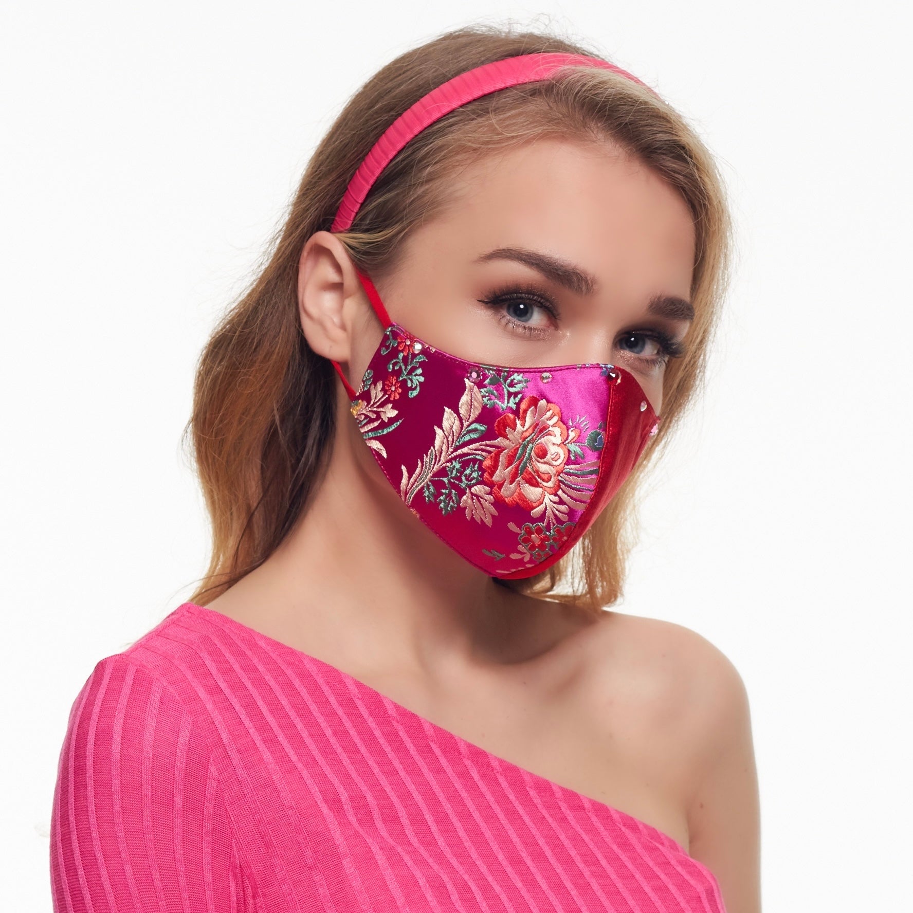 SIMPLY K Simply K Spring Garden Pink + Red Fashion Face Mask (Pink) | Isetan KL Online Store