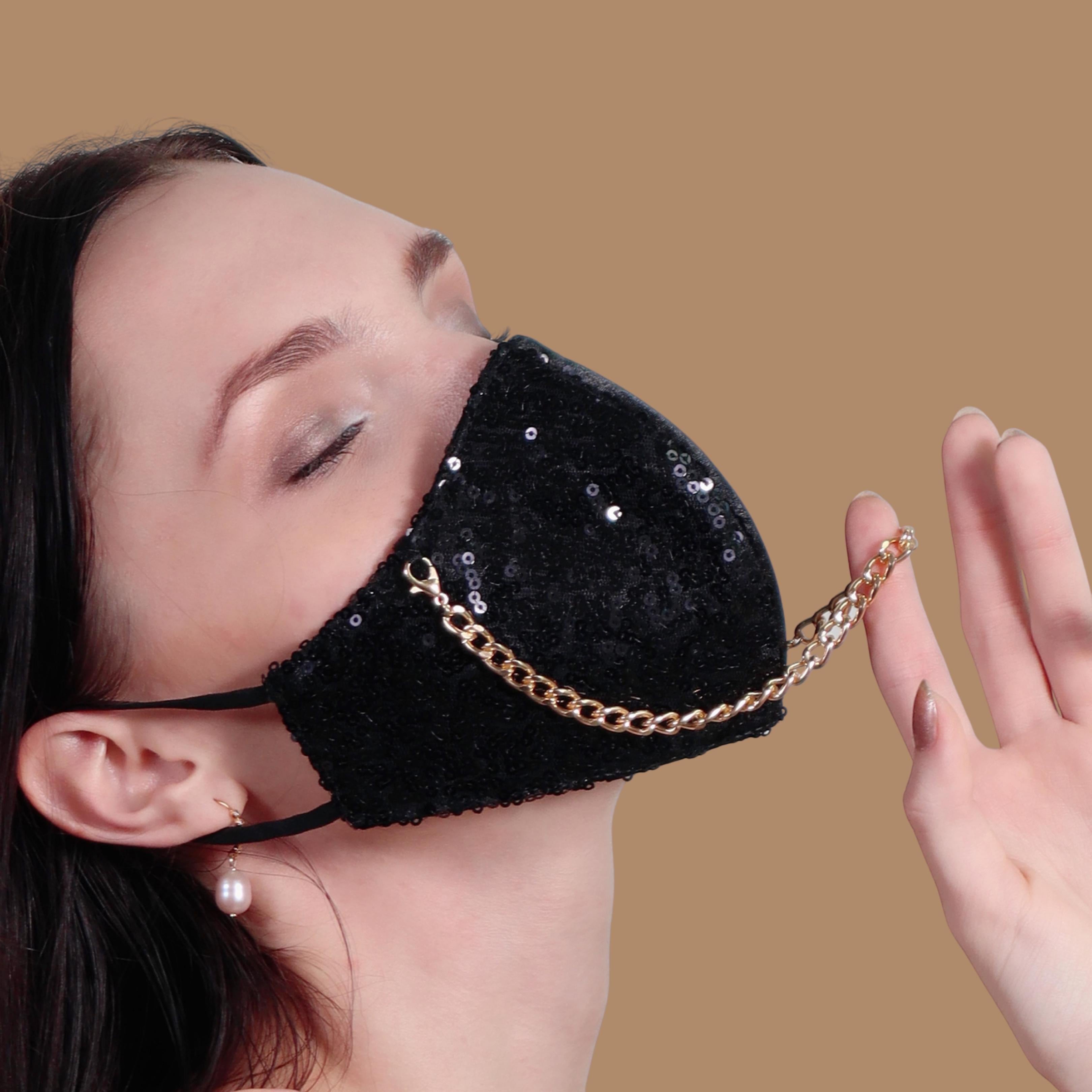 SIMPLY K So Sequin Fashion Face Mask (Black) | Isetan KL Online Store
