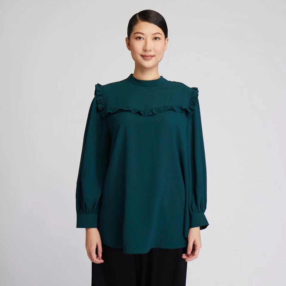 TOTAL WOMEN Ruffle Blouse (Green) | Isetan KL Online Store